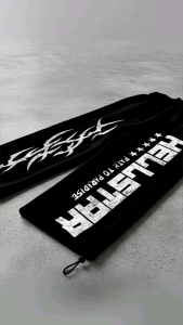 SMUSHKIDS Celana Baggy Skena Anak Panjang Hell Star Usia 7-12 Tahun Fleece Hitam VOL007