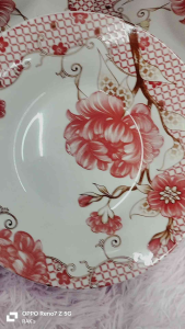 6 pieces 8" porcelain blossom design soup plate