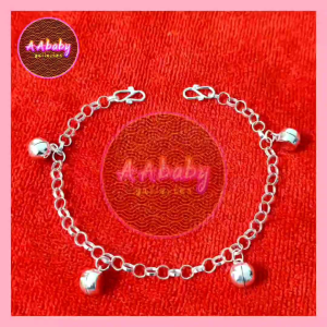 🌈AAbaby Galleries AA408 Original Baby Silver Anklet Bracelet Mix Drum & Round Bells(Rantai Kaki/Tangan/Gelang Bayi/Kanak)