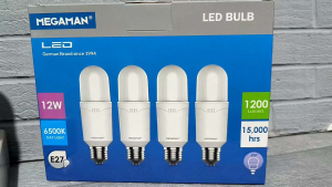 MEGAMAN PAKET ISI 4PCS LAMPU LED BULB STICK 12 WATT 12W 12WATT CAHAYA PUTIH SNI Bohlam Bolam BERGARANSI 2 TAHUN KUALITAS PREMIUM