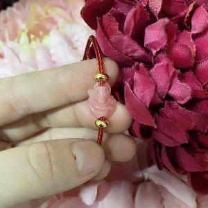 vòng tay hồ ly đá đào hoa tự nhiên vip lên dây cáp chốt khoá titan vòng tay đá phong thuỷ hợp mệnh thổ mệnh hoả trang sức thiết kế đủ hoá đơn thẻ bảo hành