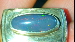 cincin kalimaya black opal banten/kalimaya ring perak