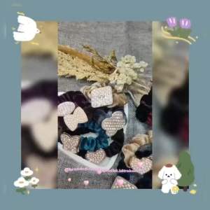 Scrunchie Bludru Permata: Ikat Rambut Korea & Aksesoris Rambut Wanita