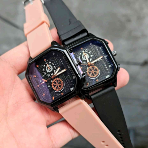 BISA CID JAM TANGAN FASHION WANITA FNS-335 CHRONO VARIASI TANGGAL AKTIF ANTI AIR FREE BATERAI CADANGAN / JAM TANGAN KASUAL WANITA TALI RUBBER BODY KOTAK / JAM TANGAN WANITA ANTI AIR