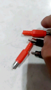 Jack Plastik RCA Merah Hitam Sepasang Jek Audio Konektor