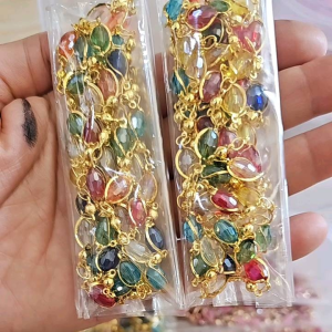 สายสังวาลย์ชุดไทย โลหะผสมพลอยเทียมหลากสี สวยมากของจริง สำหรับ สายสังวาลย์นพเก้า