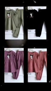 Setelan Anak Perempuan Kuromi Crinkle Airflow Premium 2024: Setelan Viral Anak Perempuan