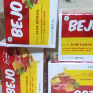 Bejo Jahe Merah 12 Sachet - Sirup Herbal Untuk Masuk Angin Dengan Ekstrak Jahe Merah