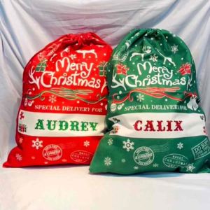 Personalized Extra Large Size 50x70cm Christmas Sacks Canvas Bags Wrappers Santa Stocking Gift Bag Giveaways Sack Wrapper Bag Wrap Bags Pouch