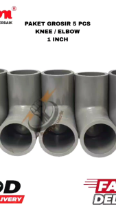 (paket 5pcs) knie 1"inchi ELBOW PVC 1"merek PRALON/Belokan pipa PVC 1"/ Sambungan belokan pipa PVC 1
