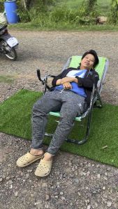 เก้าอี้ชายหาด เก้าอีปรับเอนนั้งนอน รับน้ำหนักได้ถึง120kg.(งานไทย)