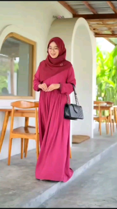 Falova Dress Fatimah Gamis Rayon Adem Anti Gamis Haji Umroh Gamis Putih Hitam baju ihrom wanita
