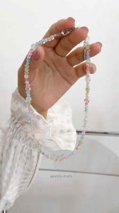 Vòng cổ nơ phối đá KHÔNG GỈ nhiều màu tông pastel Gabbie Choker dây chuyền dáng ngắn dành cho mùa hè
