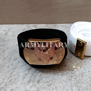 sabuk pdh garuda kuningan motif logo timbul tali sabuk bisa request (hitam/putih)