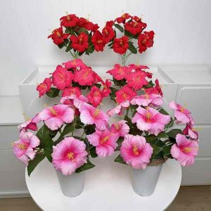 ดอกชบา ดอกชบาประดิษฐ์ ดอกชบาปลอม บูชาพระพิฆเนศ พระแม่อุมาเทวี