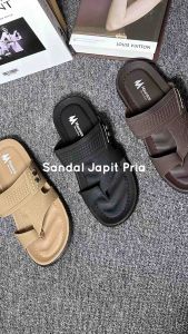 Sandal Pria Kulit Mauroco Sandal Japit Selop Bahan Kulit sintetis