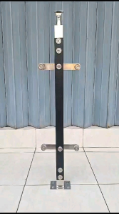 TIANG PAGAR RAILING TANGGA STAINLESS/TIANG DOBEL PLAT BESI COATING SUS 201