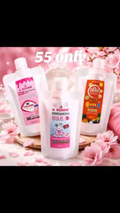 A Bonne Milk Collagen Whitening 3X 100ml | A Bonne Hokkaido Milk 100ml | 888 UVA 150ml | Cherry Blossom Scene | Price 55 Only