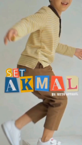 Setelan Baju Anak Laki Laki Lengan Panjang Vitto Kidswear Set Akmal