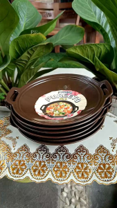 Set Piring coklat dan hitam Pureeto NO 8 / Piring mie / Piring Seblak / Piring omlet Isi 6 Pcs COD-MURAH