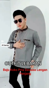 COD  KOKO LENGAN PANJANG KOMBINASI TERBARU 2025/AZ BATIK/BAJU KOKO WARNA NAVY