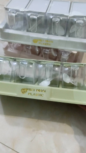 Hũ bộ đựng gia vị gồm 4 hộp đựng màu trong suốt hàng nhựa Cao cấp việt nhật
