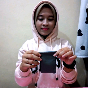 Kantong kain tahan air & lembab 10.5 x 7.5 cm serbaguna wadah / tas earphone headset aksesoris dll Pouch bag mini waterproof