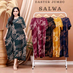 Dasteran Daster Jumbo Kancing Depan Busui LD120 Rayon Salwa Halus Adem Nyaman Cabut Warna