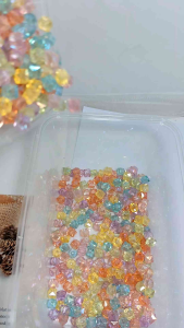 20gram Manik Akrilik Bening Hexagon Persegi Premium