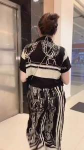 New One Set Crop Setelan Celana Kulot Wanita Hightwaist Rayon Premium Busui Friendy BB MAX 75KG Motif