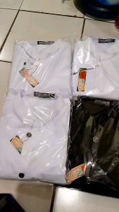 Jasko Mandarin Pria Dewasa Lengan Panjang Motif Polos Warna Putih Hitam Abu-abu Merah