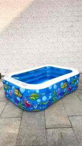 สระน้ำเป่าลม 3 เมตร 3ชั้น ลายปลาทะเล ขนาด:305x183x56 cm.