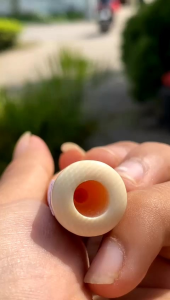 Pipa GG Asli Lokal Panjang 12cm Bulat Bening Bahan Merah Cristal Asli