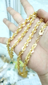 (Có Ký Hiệu + Dùng như vàng) Dây Chuyền Nữ Cánh Lật Xoăn Vàng Cao Cấp - Vòng cổ dùng không phai màu tắm rửa không tháo