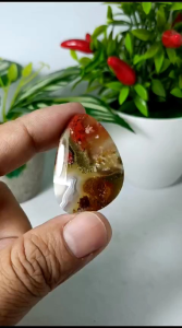 batu akik pancawarna motif kembang real picture top Quality