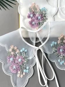 kerah instan bordir payet kerah korean style fake collar