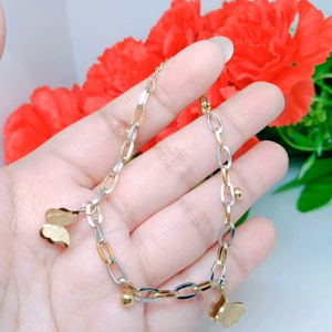 Gelang Paperclip Kombinasi Kupu Titanium Premium Kait Lobster Cap 750