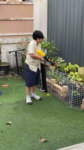 1 ปืนฉีดน้ำของเล่น ปืนฉีดน้ำเด็ก ปืนฉีดน้ำปั้มลม ของเล่นสงกรานต์