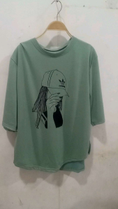 Kaos Atasan Wanita Dewasa Lengan 3/4 Oversize