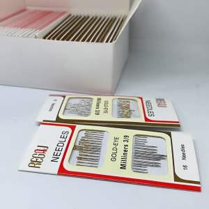REGAJ | MENG PAN SEW | Hand Needle 16 pieces Packed Gold-Eye Big-Eye 3/9 Stainless Steel Multi-function Needles