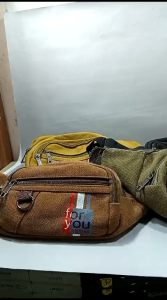 (COD) WistBags Kanvas Pria/Tas Selempang Pinggang Kanvas/Tas Waist Bags Kasual Pria Bahan Kanvas 335