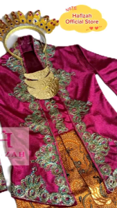 Set Kebaya Kutubaru Gunungan Anak dengan Bordir untuk Karnaval - Lengkap dengan Kalung Susun dan Mahkota Nagin untuk TK SD