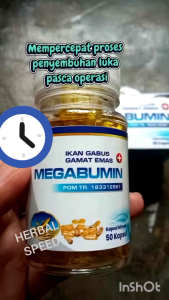 KAPSUL IKAN GABUS MEGABUMIN Kapsul Minyak Ikan Gabus plus Minyak Gamat Emas EXTRACT IKAN GABUS megabumin (Sudah POM) herbal penyembuhan pasca operasi