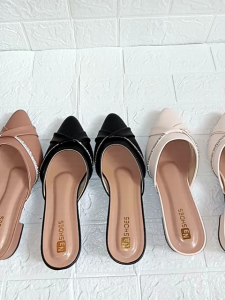 N3 Shoes Selop Wanita Permata03 Heels 3cm Kekinian Elegan