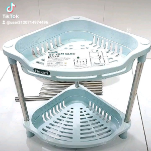 Kệ tam giác chân inox - Kệ góc để xà bông dầu gội nhà tắm để gia vị phòng bếp