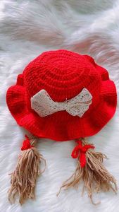 MŨ LEN TẾT TÓC HAI BÊN XINH XẮN CHO BÉ GÁI