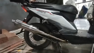 HONDA BEAT 110 F I EVO POWER PIPE WITH COMPLETE SET BRACKETCLAMPSPRINGCANISTERSILENCER STRAIGHT ELBO