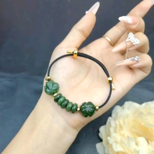 Vòng Cáp Cỏ 4 Lá + Ngũ Điếu + Hồ Ly Ngọc Bích - Phong Thủy TUDO