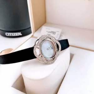 Đồng Hồ Nữ Citizen EW8970-06D Eco Drive Size 32 Viền Xếp Cánh Hoa Swarovski