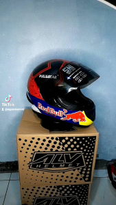 Helm Fullface Identik CLONE SHOEI x14 BLACK CONSEP v2 REDBULL 2.0packing free kardus dan bubble wrap